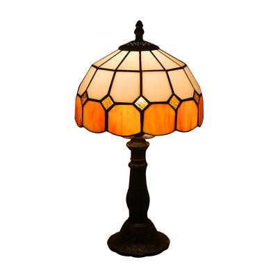 Lámpara de Mesa Vintage con Vidrio Ámbar y Base de Resina - Image 35