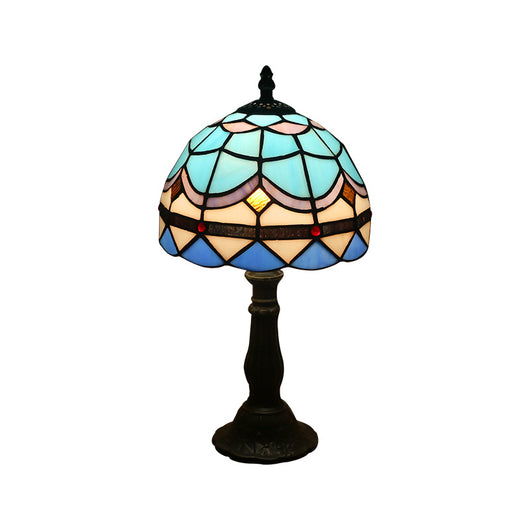 Lámpara de Mesa Vintage con Vidrio Ámbar y Base de Resina - Image 28