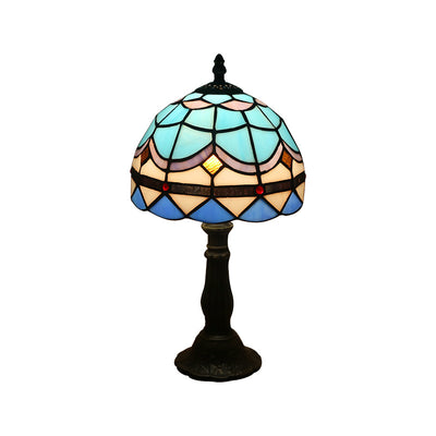 Lámpara de Mesa Vintage con Vidrio Ámbar y Base de Resina - Image 11