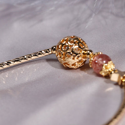 Pulsera de Ópalo de Cristal con Fresas Rojo y Verde - Image 3
