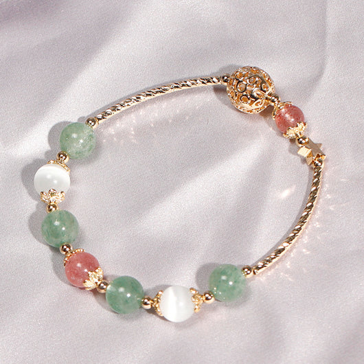 Pulsera de Ópalo de Cristal con Fresas Rojo y Verde - Image 6