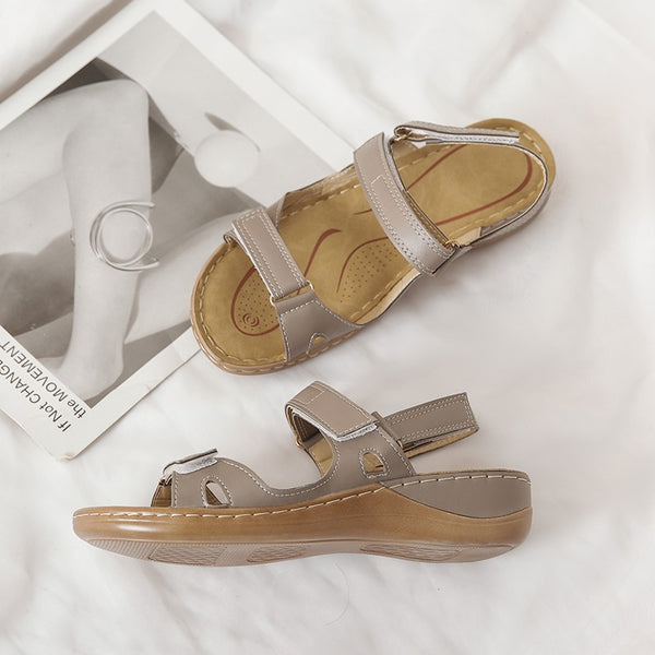 Sandalias Planas Retro con Velcro Antideslizantes Talla Grande