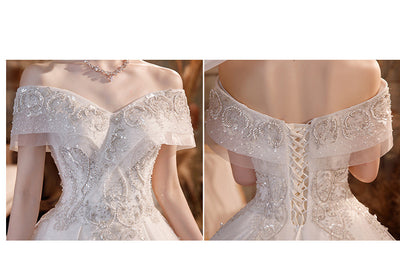 Vestido de Novia Asimétrico Elegante con Cola Larga - Diseño Encantador de Ensueño - Image 12