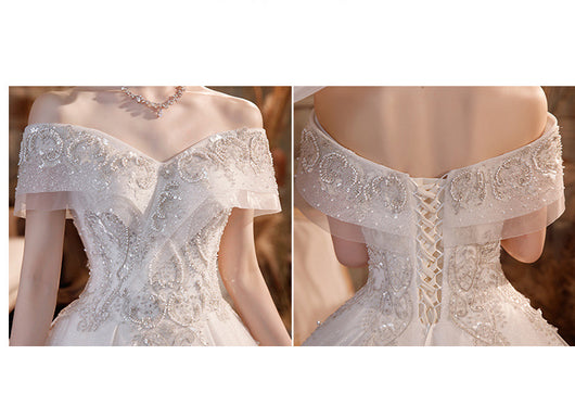 Vestido de Novia Asimétrico Elegante con Cola Larga - Diseño Encantador de Ensueño - Image 12