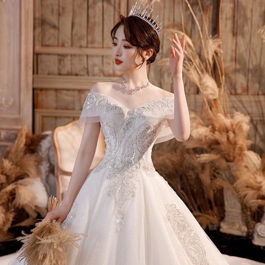 Vestido de Novia Asimétrico Elegante con Cola Larga - Diseño Encantador de Ensueño - Image 15