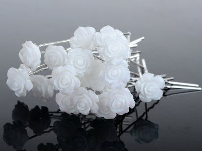 Pasador de Cabello Nupcial con Horquilla en U, Diamantes y Flores - Image 12