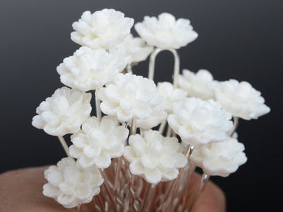 Pasador de Cabello Nupcial con Horquilla en U, Diamantes y Flores - Image 14