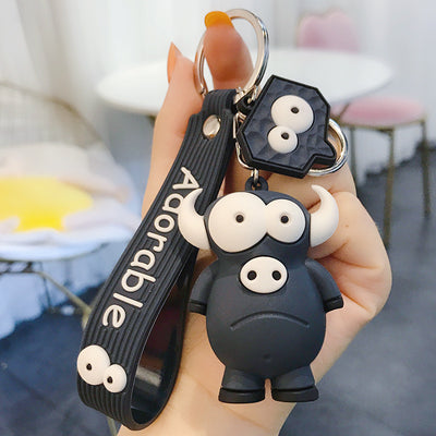 Llavero Adorable Elefante y Vaca de Ojos Grandes - Colgante Kawaii de Resina Epoxi - Image 5