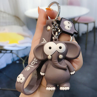 Llavero Adorable Elefante y Vaca de Ojos Grandes - Colgante Kawaii de Resina Epoxi - Image 4