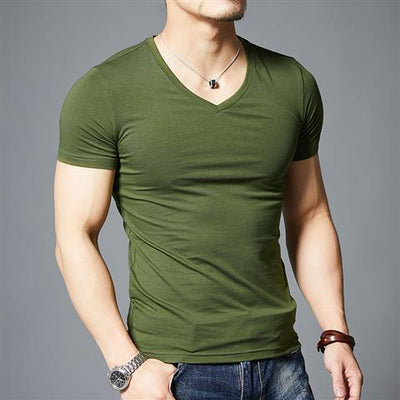 Playera Deportiva Slim Fit Cuello V Manga Corta - Image 8