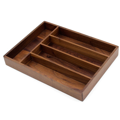 Caja de Almacenamiento para Cubiertos de Nogal Negro Estilo Occidental - Image 4