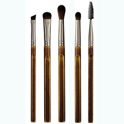 Set de 9 Brochas de Maquillaje con Mango de Madera Retro - Image 7