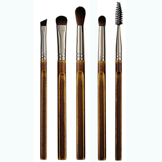 Set de 9 Brochas de Maquillaje con Mango de Madera Retro - Image 7