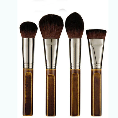 Set de 9 Brochas de Maquillaje con Mango de Madera Retro - Image 6