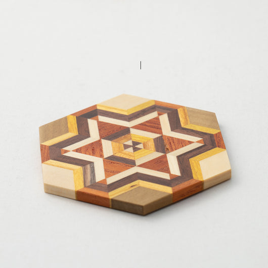 Posavasos Hexagonales de Madera Maciza Estilo Retro - Image 4