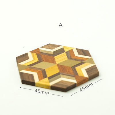 Posavasos Hexagonales de Madera Maciza Estilo Retro - Image 9