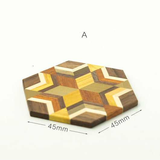 Posavasos Hexagonales de Madera Maciza Estilo Retro - Image 9