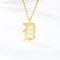 Ancient English Alphabet Initials Necklace Stainless Steel Necklace D