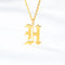 Ancient English Alphabet Initials Necklace Stainless Steel Necklace H