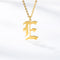 Ancient English Alphabet Initials Necklace Stainless Steel Necklace E