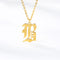 Ancient English Alphabet Initials Necklace Stainless Steel Necklace B