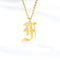 Ancient English Alphabet Initials Necklace Stainless Steel Necklace F