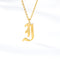 Ancient English Alphabet Initials Necklace Stainless Steel Necklace I