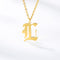Ancient English Alphabet Initials Necklace Stainless Steel Necklace L