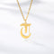 Ancient English Alphabet Initials Necklace Stainless Steel Necklace T