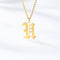 Ancient English Alphabet Initials Necklace Stainless Steel Necklace U