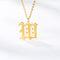 Ancient English Alphabet Initials Necklace Stainless Steel Necklace W