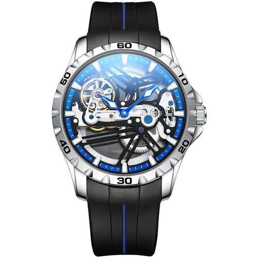 Reloj Mecánico Automático Hueco para Hombre con Banda de Silicona - Image 28