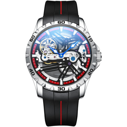Reloj Mecánico Automático Hueco para Hombre con Banda de Silicona - Image 29