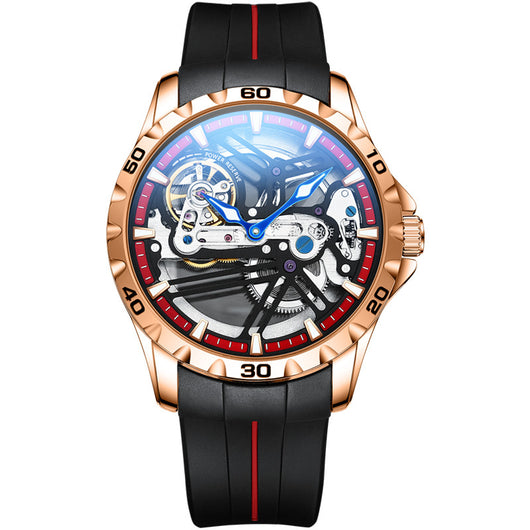 Reloj Mecánico Automático Hueco para Hombre con Banda de Silicona - Image 36