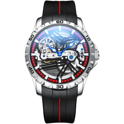 Reloj Mecánico Automático Hueco para Hombre con Banda de Silicona - Image 4