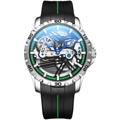 Reloj Mecánico Automático Hueco para Hombre con Banda de Silicona - Image 6