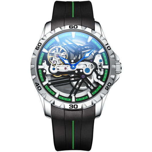 Reloj Mecánico Automático Hueco para Hombre con Banda de Silicona - Image 6
