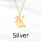 Ancient English Alphabet Initials Necklace Stainless Steel Necklace K Plateado