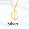 Ancient English Alphabet Initials Necklace Stainless Steel Necklace C Plateado