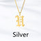 Ancient English Alphabet Initials Necklace Stainless Steel Necklace U Plateado