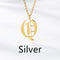 Ancient English Alphabet Initials Necklace Stainless Steel Necklace Q Plateado