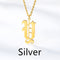 Ancient English Alphabet Initials Necklace Stainless Steel Necklace Y Plateado