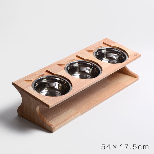 Comedero Elevado para Gatos de Madera Maciza con Protección Antiahogo - Image 2