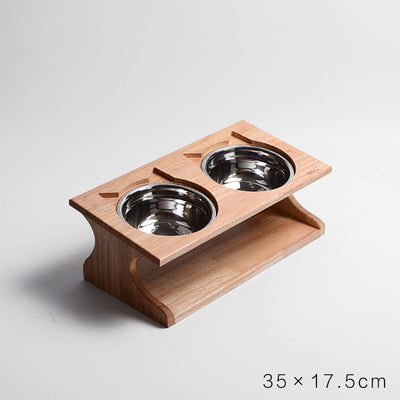 Comedero Elevado para Gatos de Madera Maciza con Protección Antiahogo - Image 5