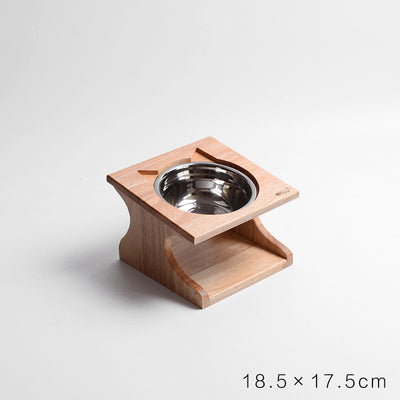 Comedero Elevado para Gatos de Madera Maciza con Protección Antiahogo - Image 7