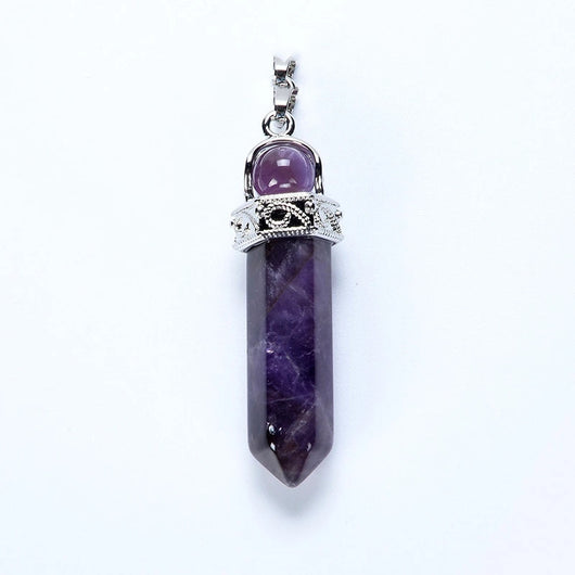 Colgante de Amatista Natural - Joya Mineral Reiki Punto Bruto Unisex - Image 14