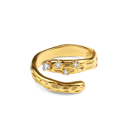 Anillo de Zirconia Translúcido Bosque Encantado - Diseño Irregular Clásico para Mujer - Image 10