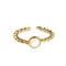 Anel de Zircão Microincrustado Translúcido Feminino Série Floresta Pequena Fada Doce e Descolada Ins Dadongmen Popular Clássico Irregular Dourado B