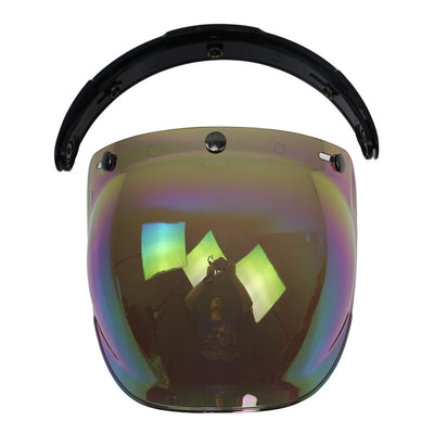 Casco de Moto con Visera Burbuja Retro - Lente Abatible de Tres Posiciones - Image 6