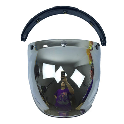 Casco de Moto con Visera Burbuja Retro - Lente Abatible de Tres Posiciones - Image 7